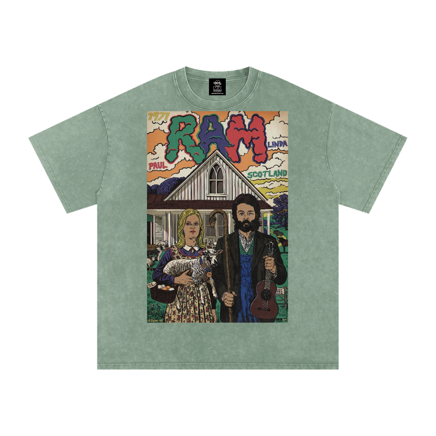 Ram - Snow Washed Oversized Cotton T-Shirt