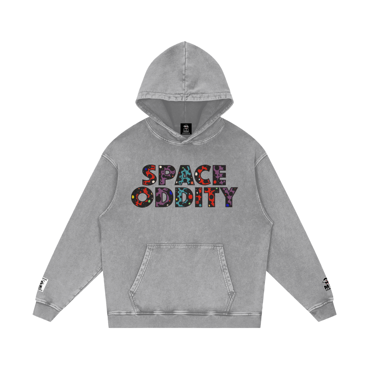 Space Oddity - Snow Washed Loose Cotton Hoodie