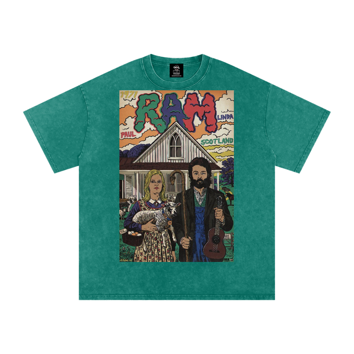 Ram - Snow Washed Oversized Cotton T-Shirt