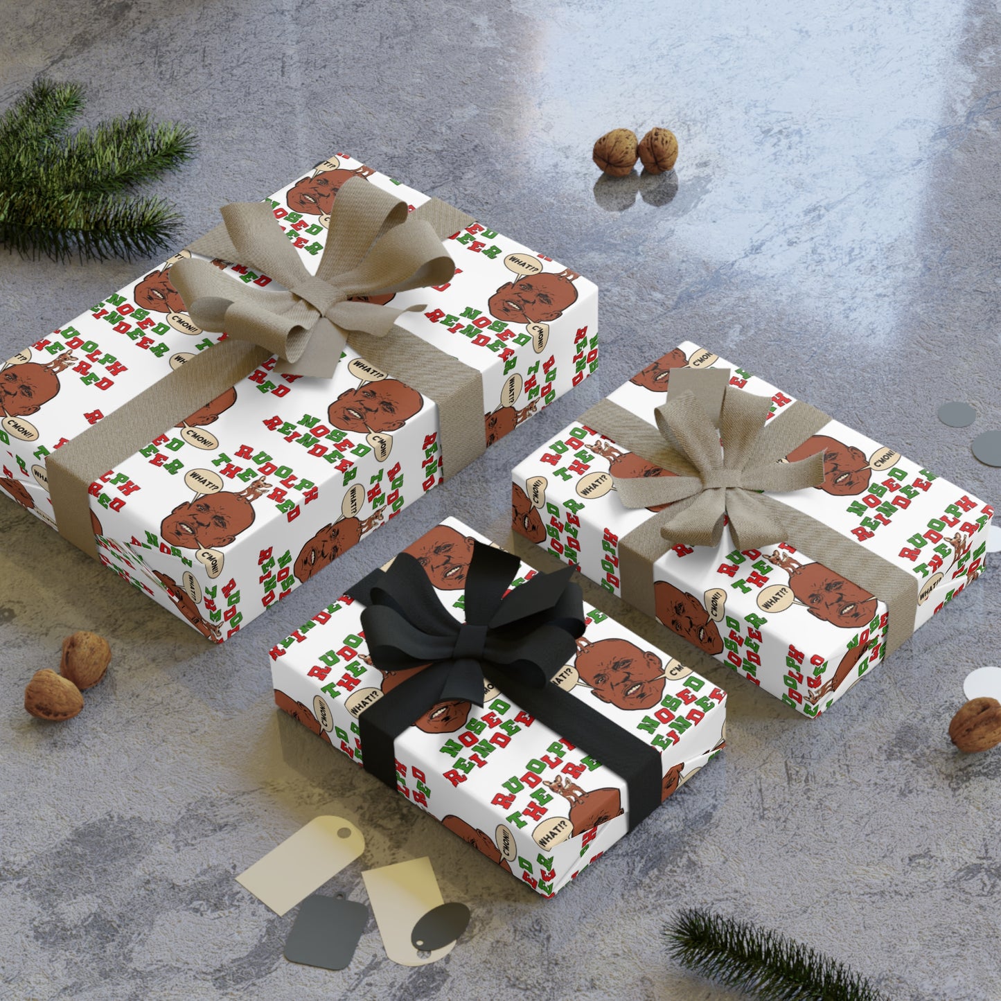 Rudolph - Christmas- Gift Wrapping Paper Rolls, 1pc