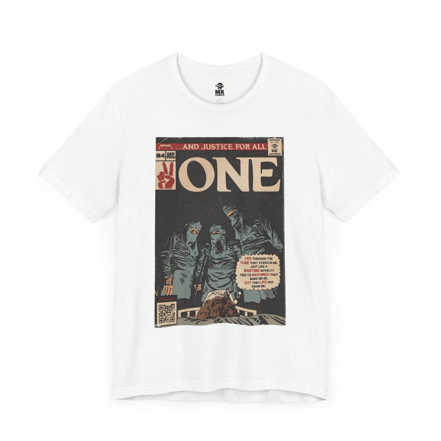 Metallica- One - Comic Book Art - Unisex Jersey Short Sleeve Tee
