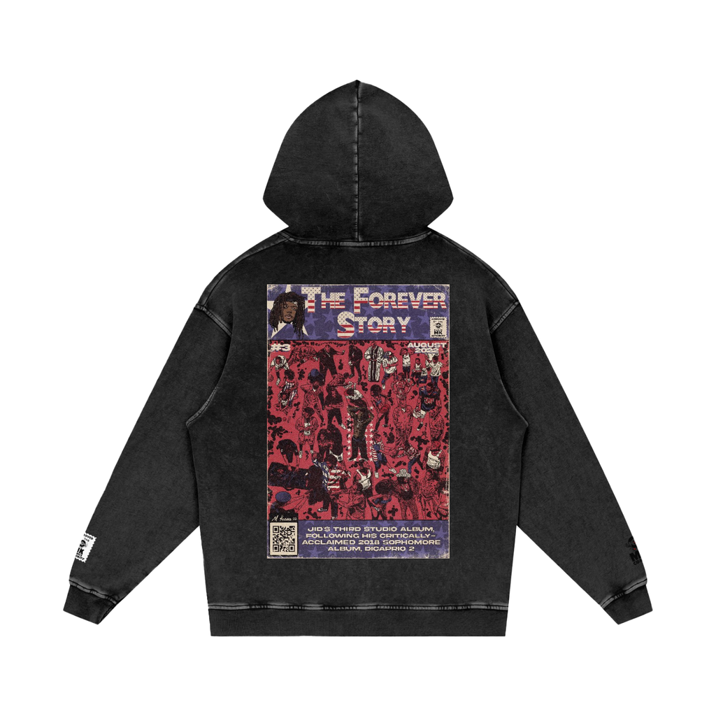 The Forever Story - Snow Washed Loose Cotton Hoodie