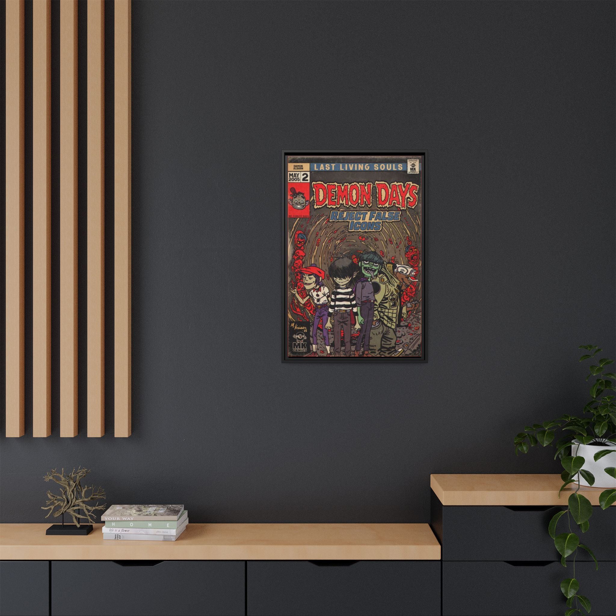 Demon Days - Matte Canvas, Framed (Multi-color)