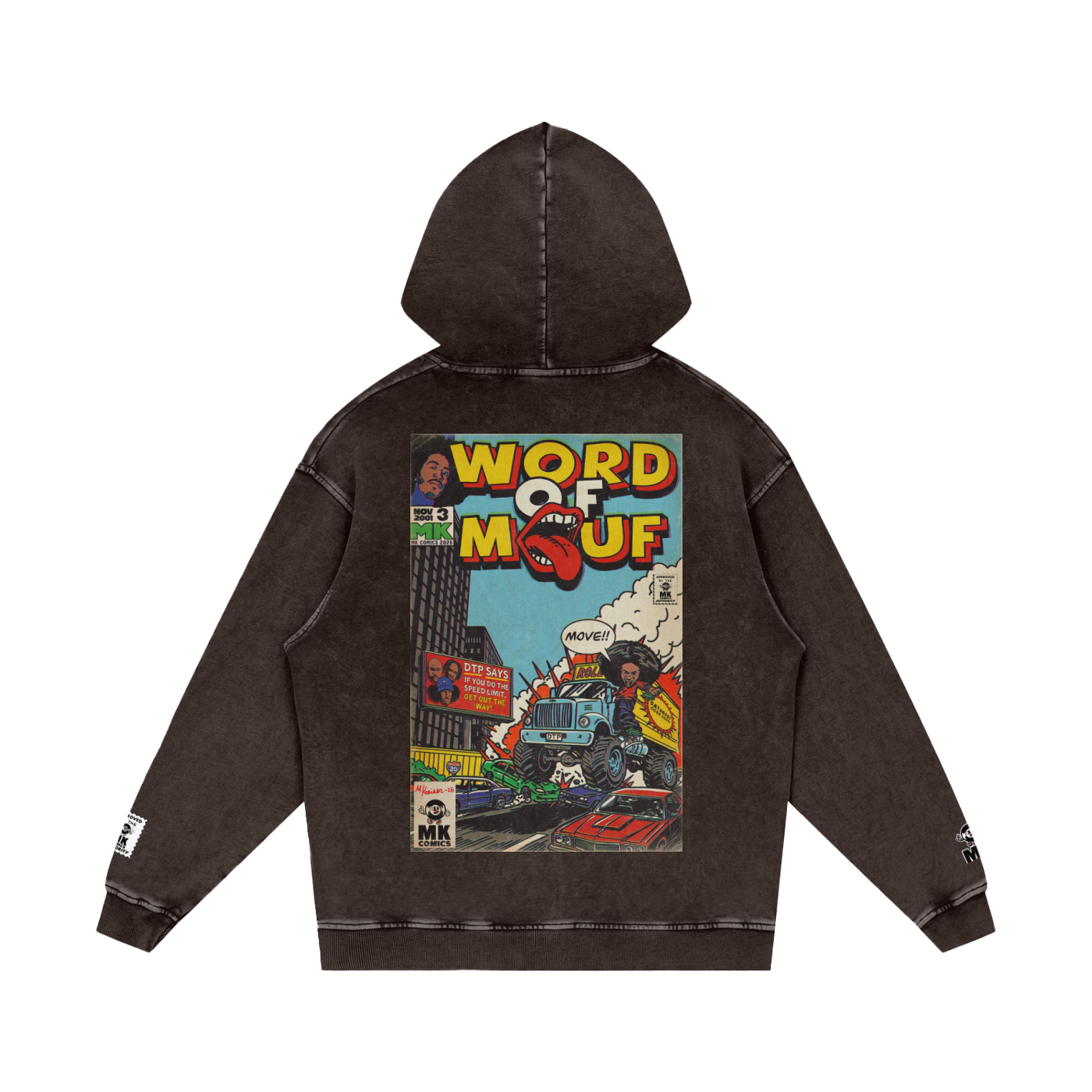 Word of Mouf - Snow Washed Loose Cotton Hoodie