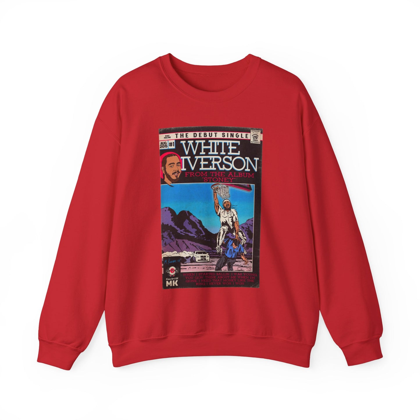 Post Malone - White Iverson -  Unisex Heavy Blend™ Crewneck Sweatshirt