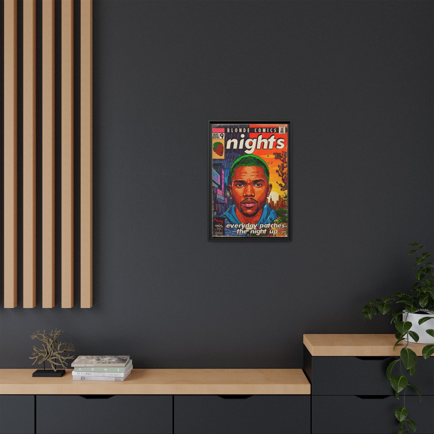 Frank Ocean -Nights - Matte Canvas, Framed (Multi-color)