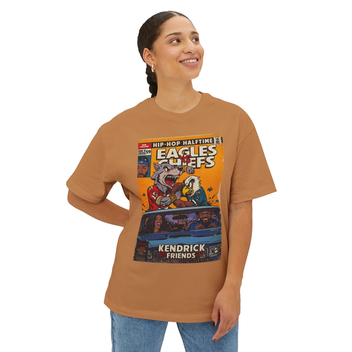 Kendrick & SZA - 2025 Halftime - Eagles vs Chiefs - Unisex Oversized Boxy Tee