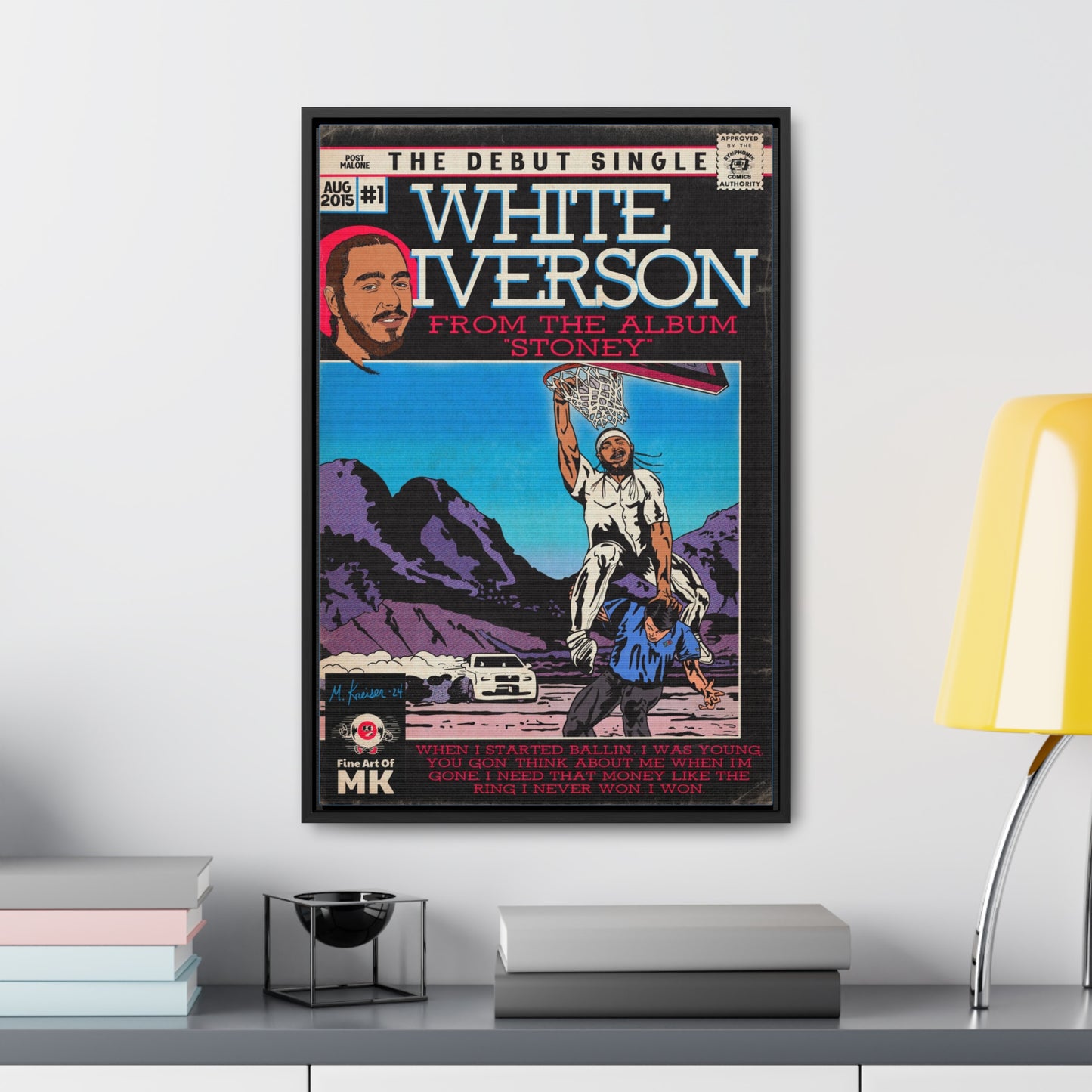 Post Malone - White Iverson - Gallery Canvas Wraps, Vertical Frame