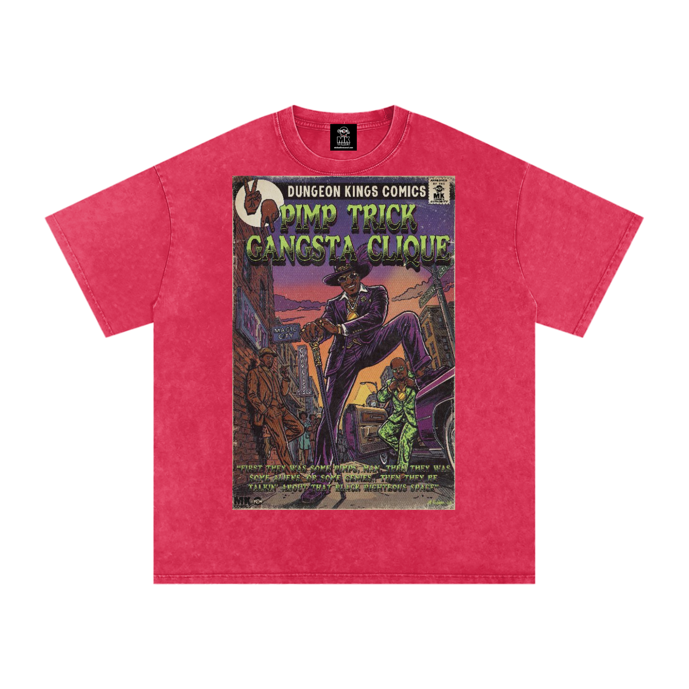 Pimp Trick Gangsta Clique - Snow Washed Oversized Cotton T-Shirt