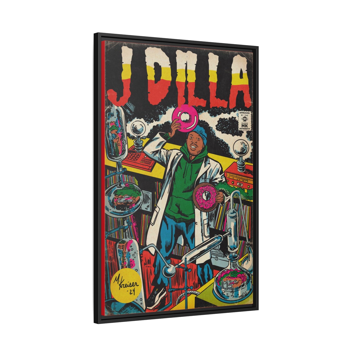 J Dilla - Comic Book Art - Gallery Canvas Wraps, Vertical Frame