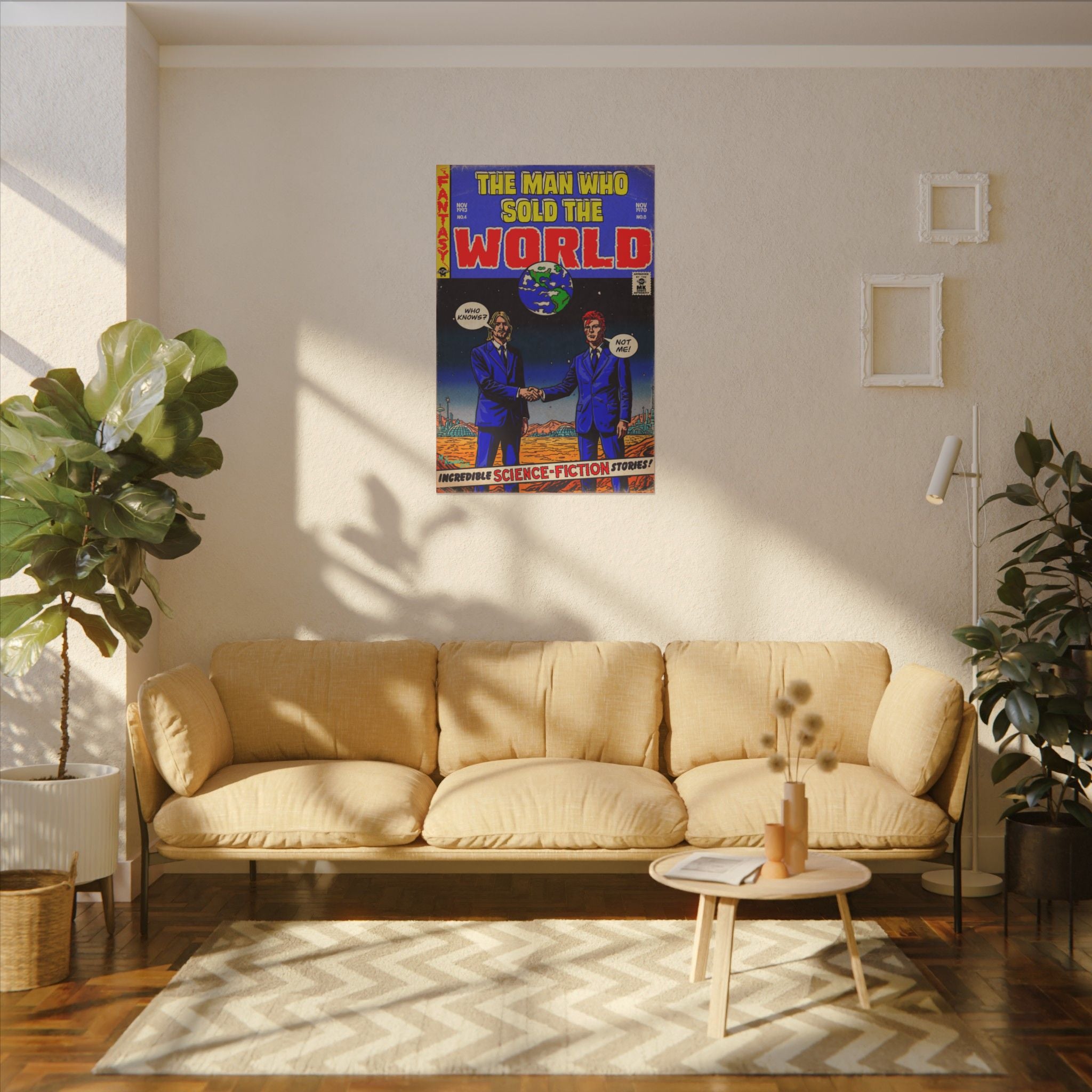 Bowie & Cobain - The Man Who Sold the World - Matte Canvas, Stretched