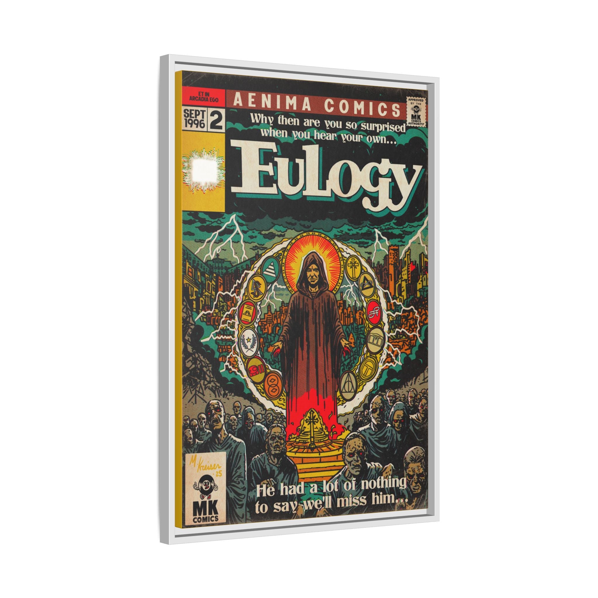 Eulogy - Matte Canvas, Framed (Multi-color)