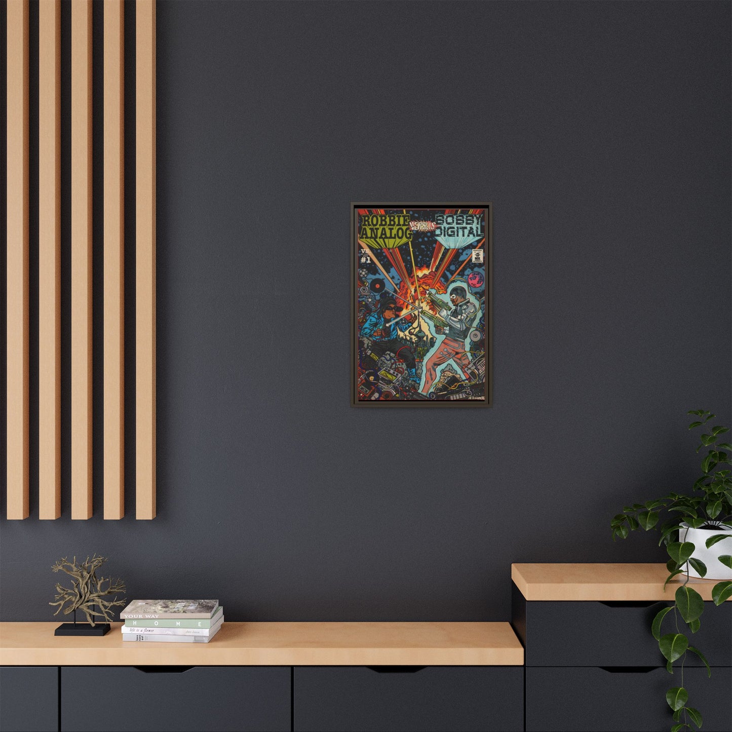 Analog vs. Digital - Matte Canvas, Framed (Multi-color)