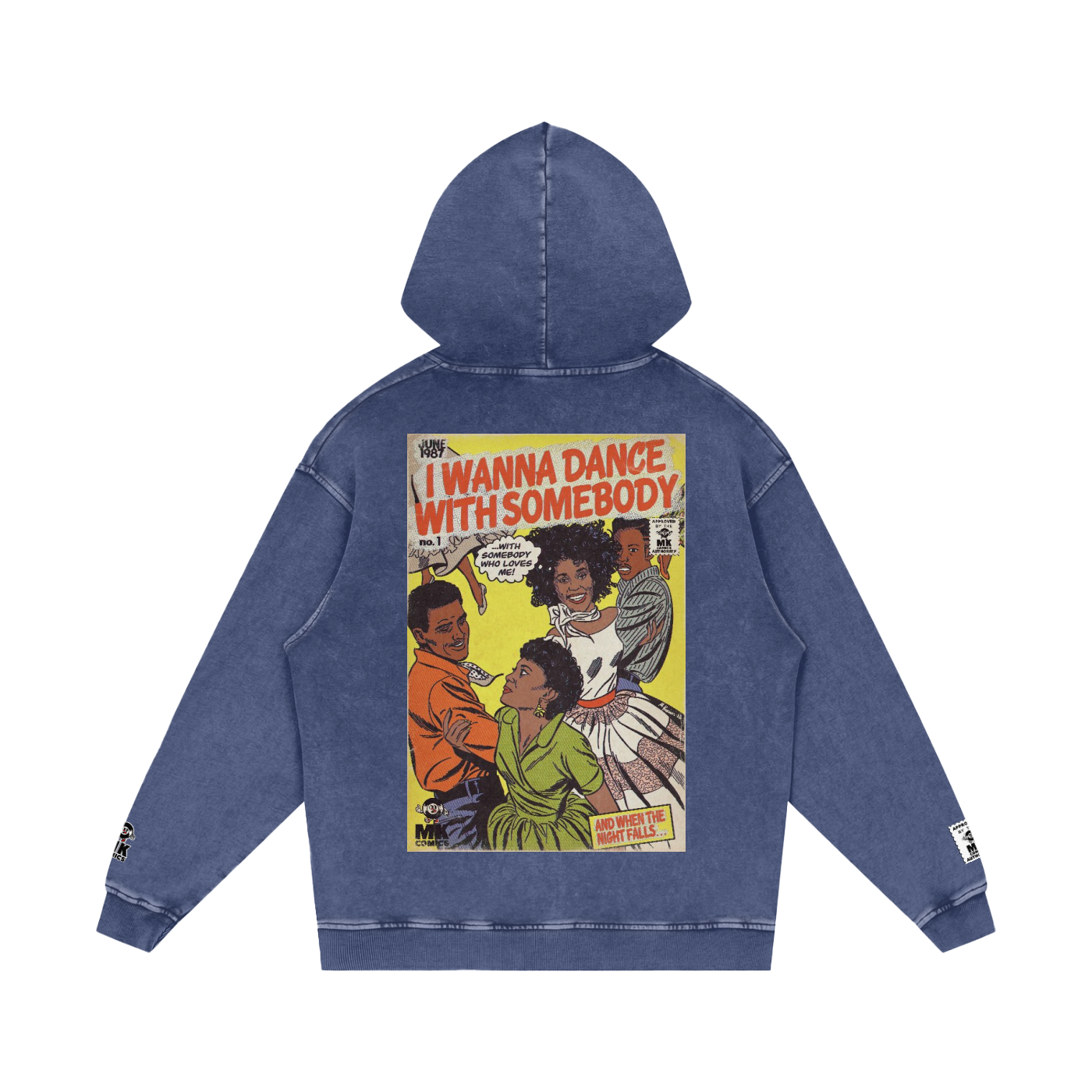 I Wanna Dance with Somebody - Snow Washed Loose Cotton Hoodie