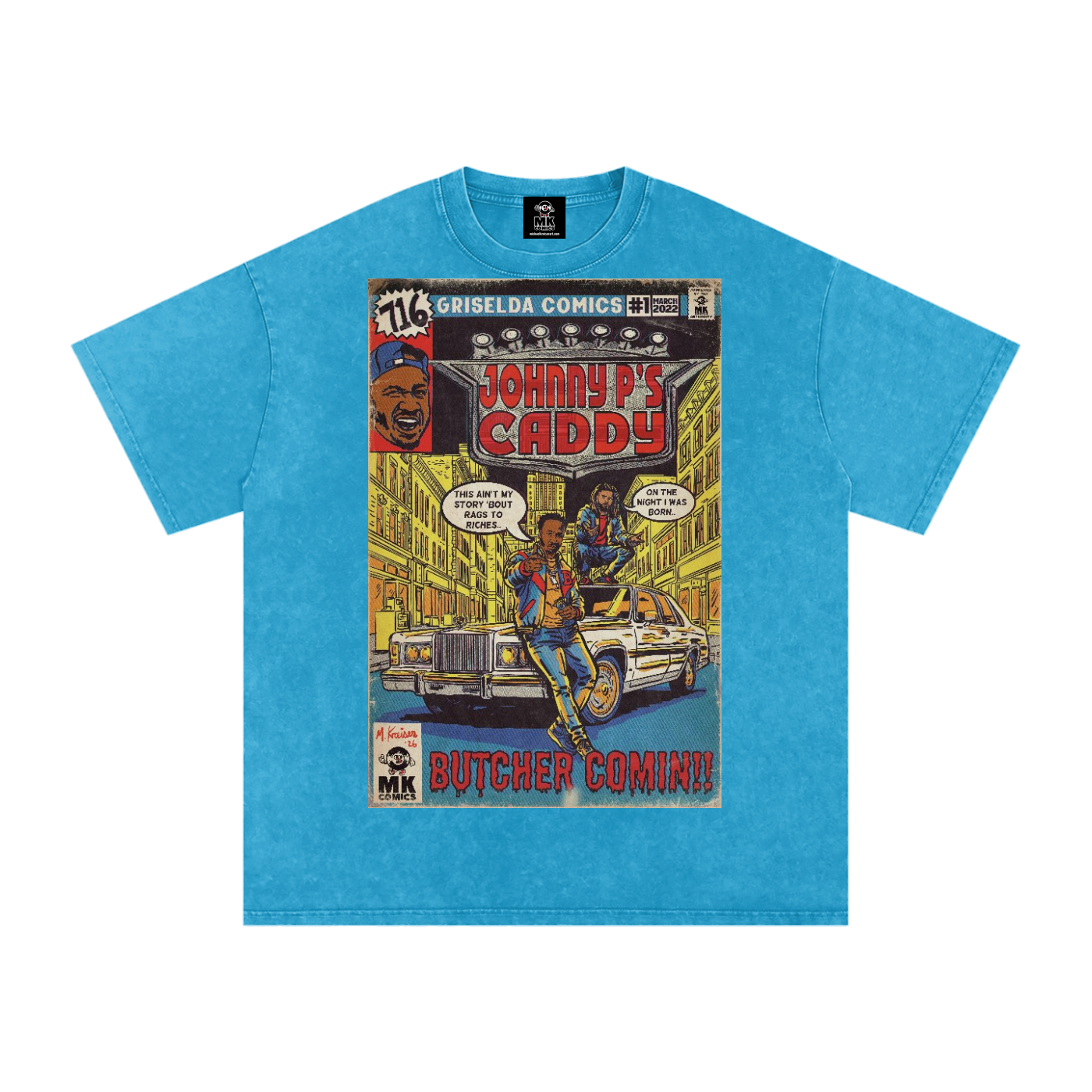 Johnny P's Caddy - Snow Washed Oversized Cotton T-Shirt