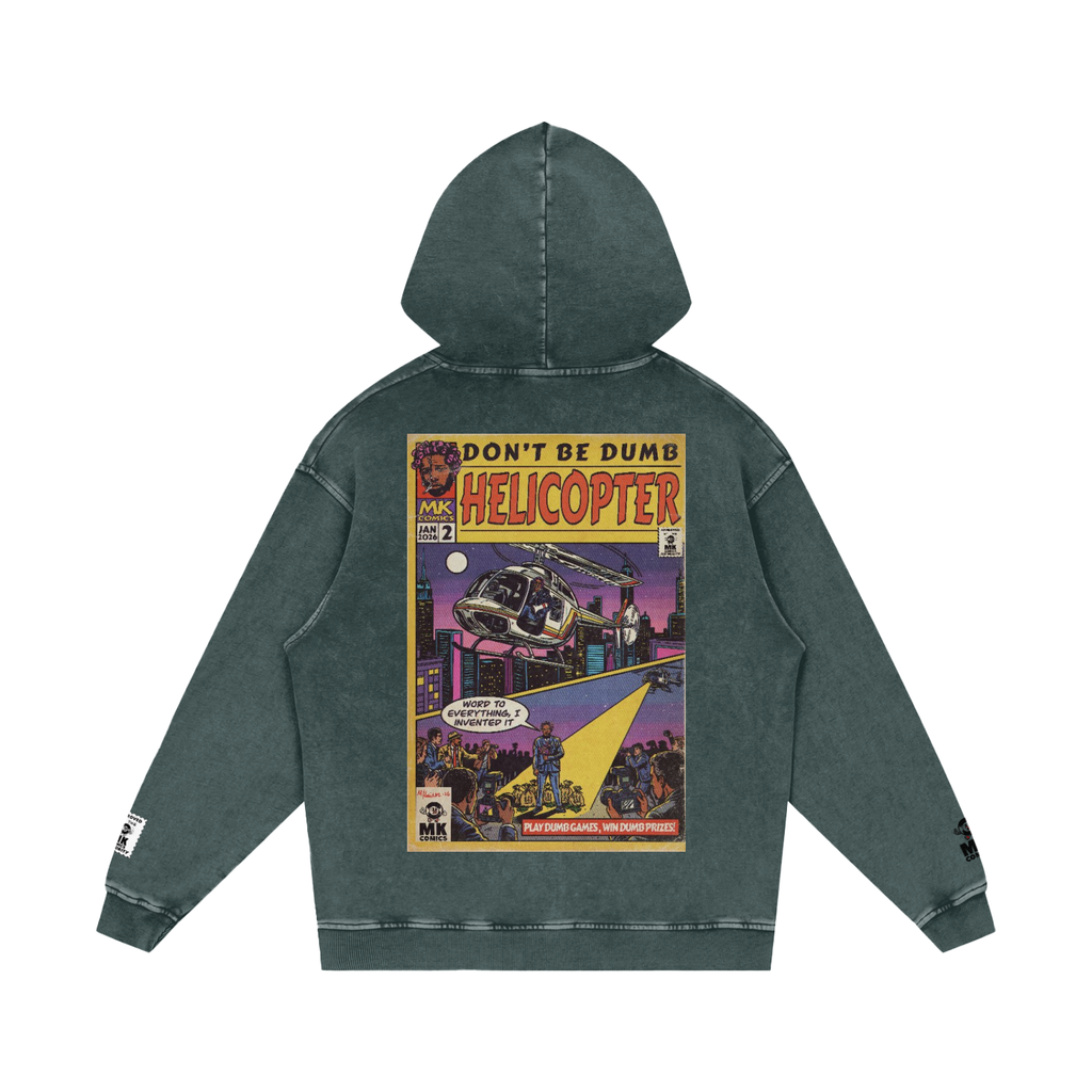 Helicopter - Snow Washed Loose Cotton Hoodie