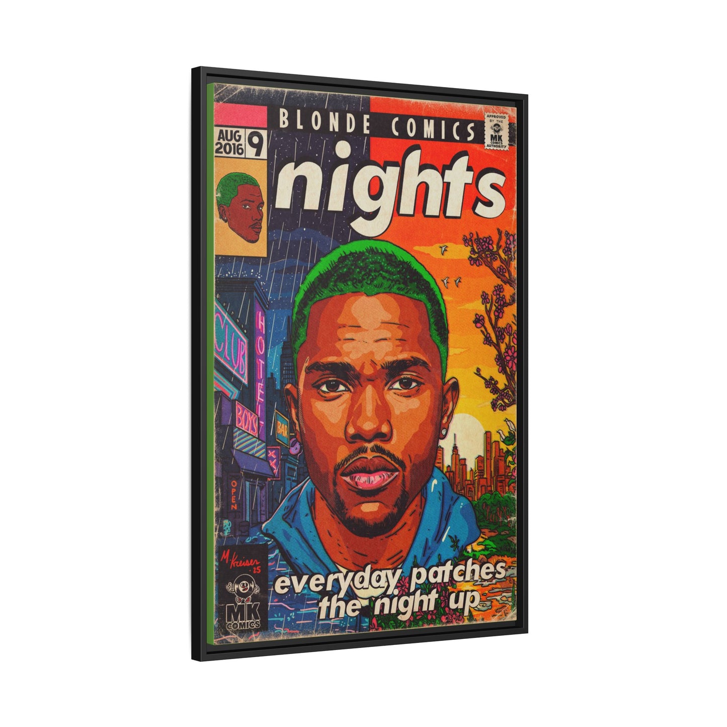 Frank Ocean -Nights - Matte Canvas, Framed (Multi-color)