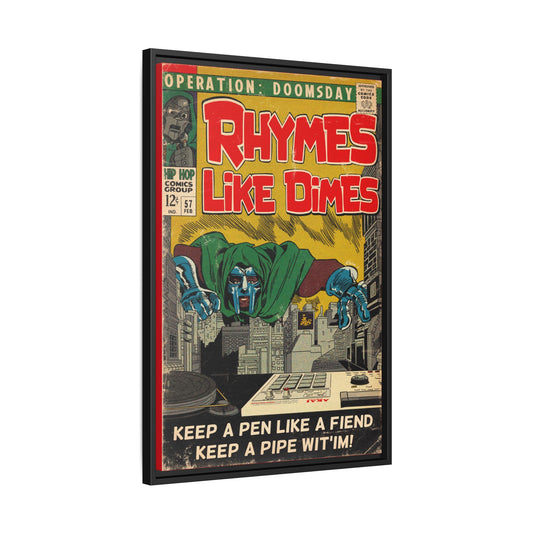 MF DOOM - Rhymes Like Dimes - Gallery Canvas Wraps, Vertical Frame