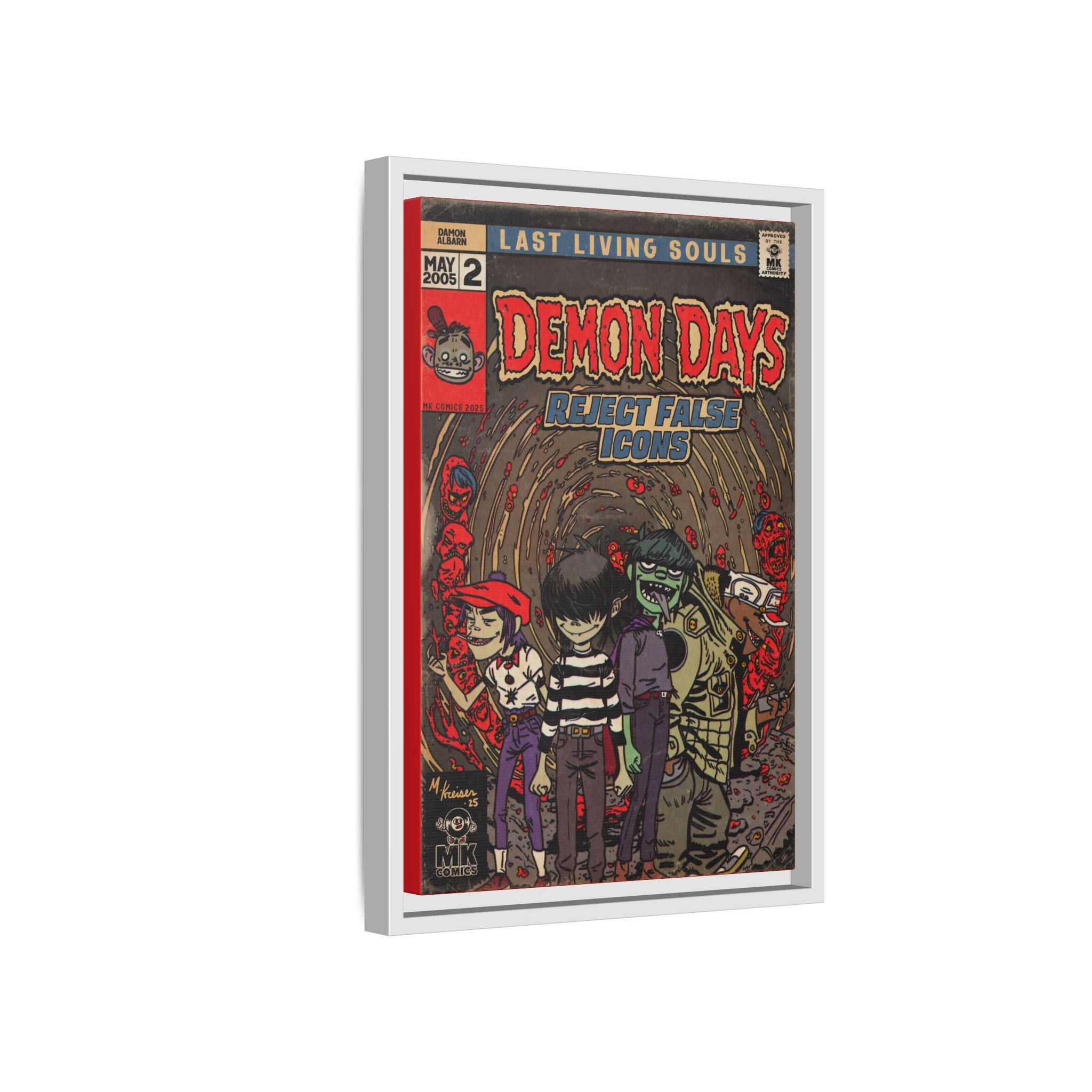 Demon Days - Matte Canvas, Framed (Multi-color)