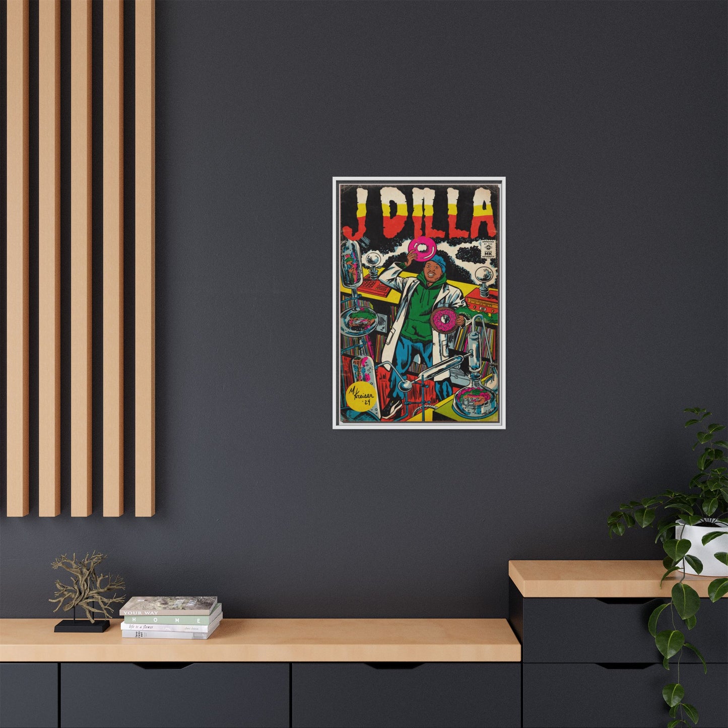 J Dilla - Comic Book Art - Gallery Canvas Wraps, Vertical Frame