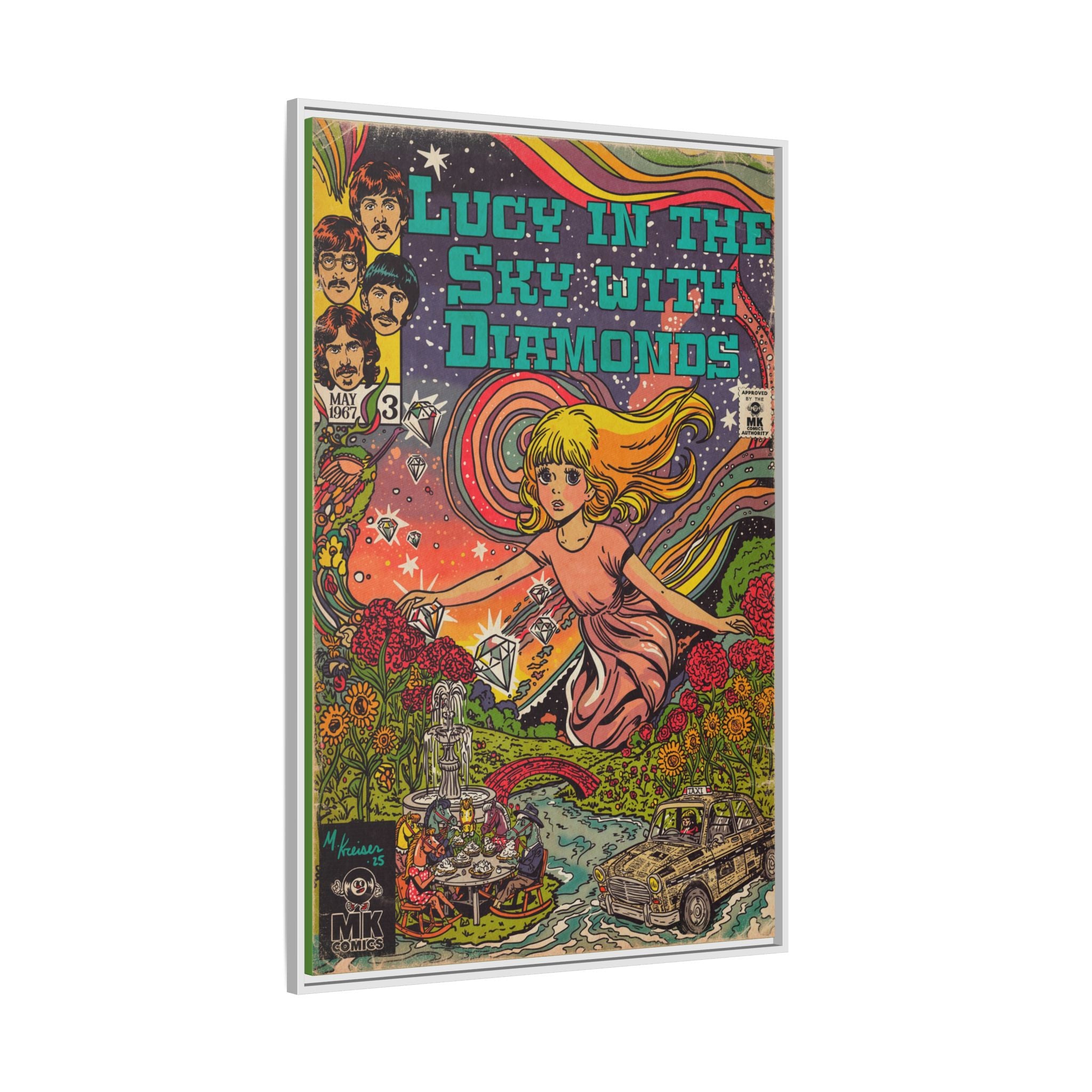 Lucy in the Sky with Diamonds - Matte Canvas, Framed (Multi-color)