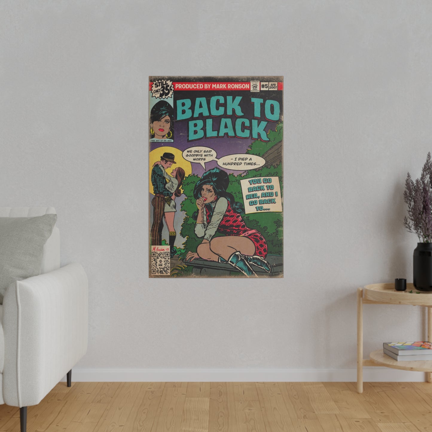 Amy Winehouse - Back to Black - Matte Canvas, Stretched, 0.75"