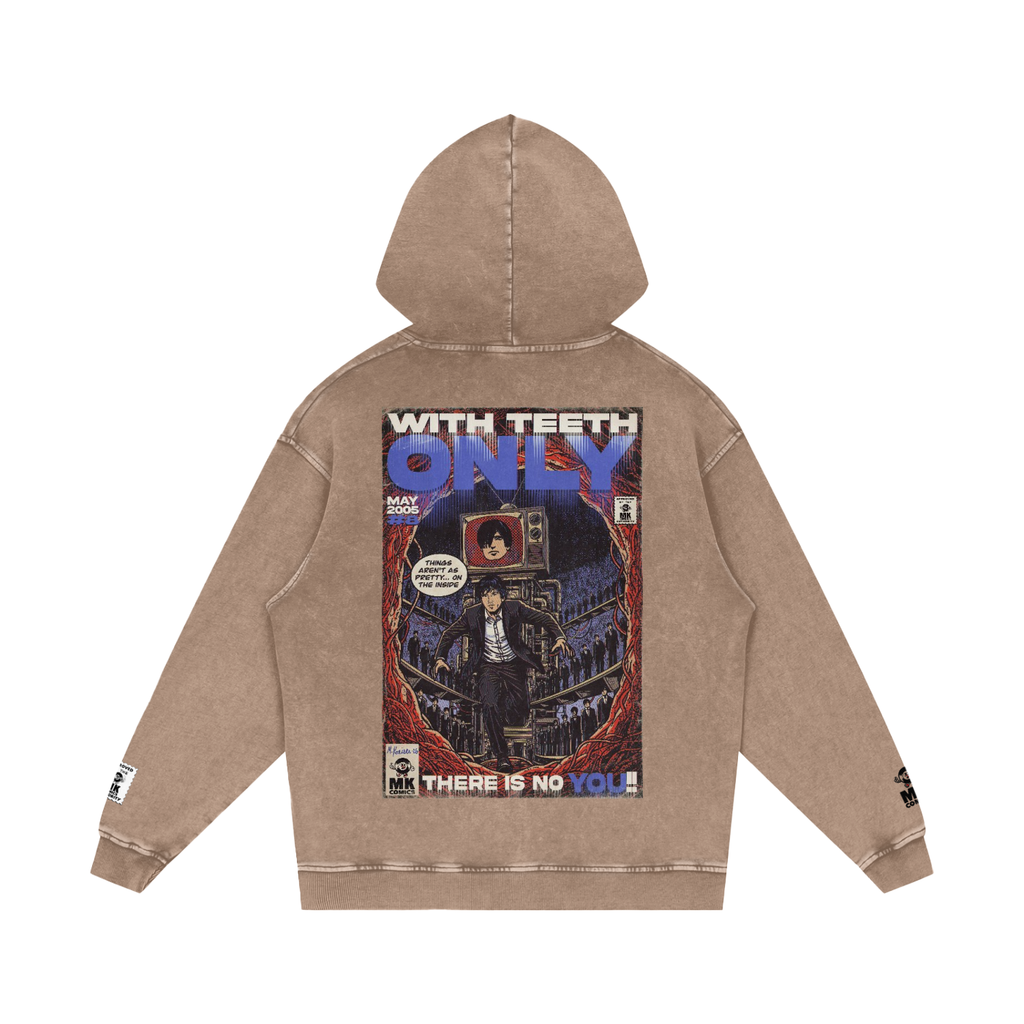 Only - Snow Washed Loose Cotton Hoodie