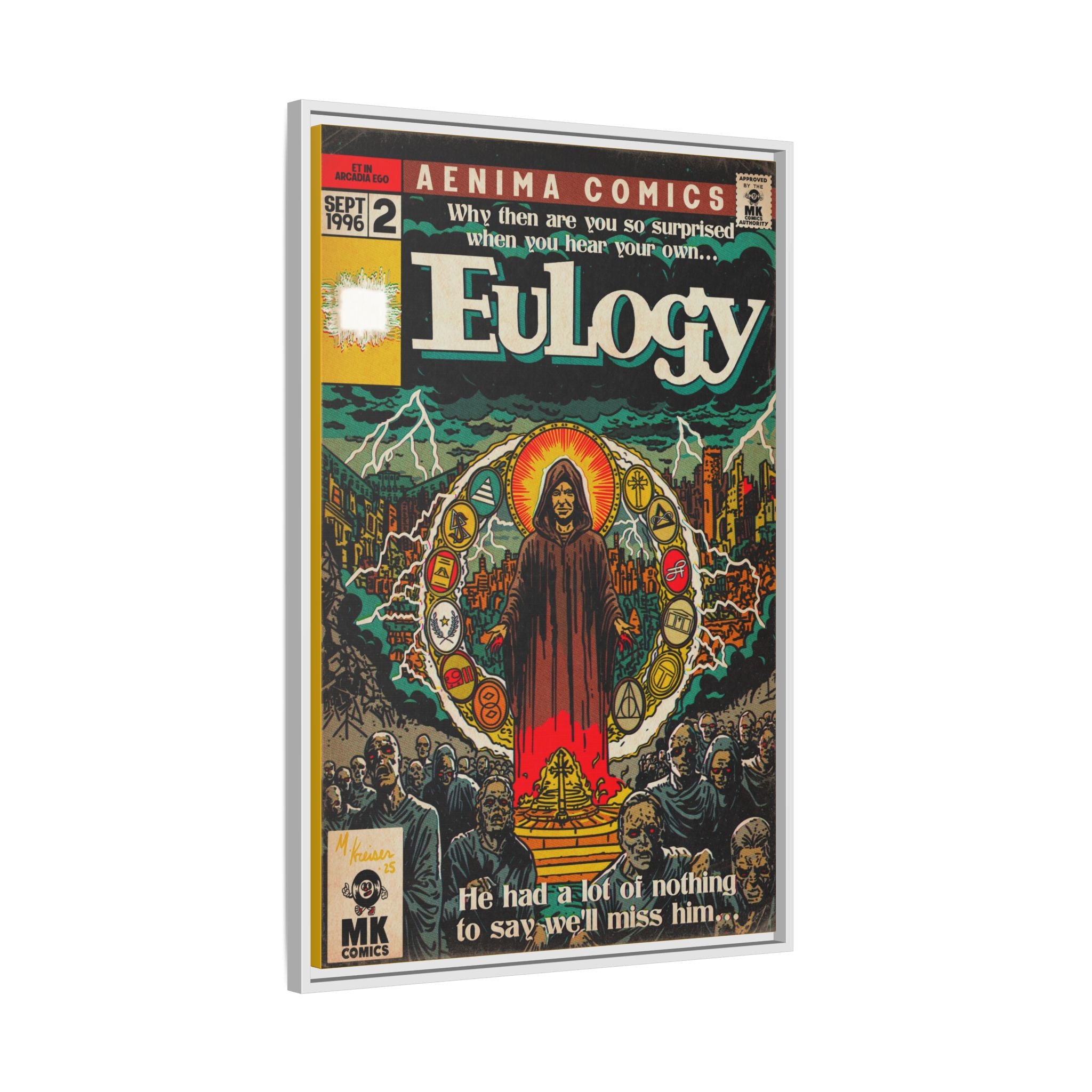 Eulogy - Matte Canvas, Framed (Multi-color)