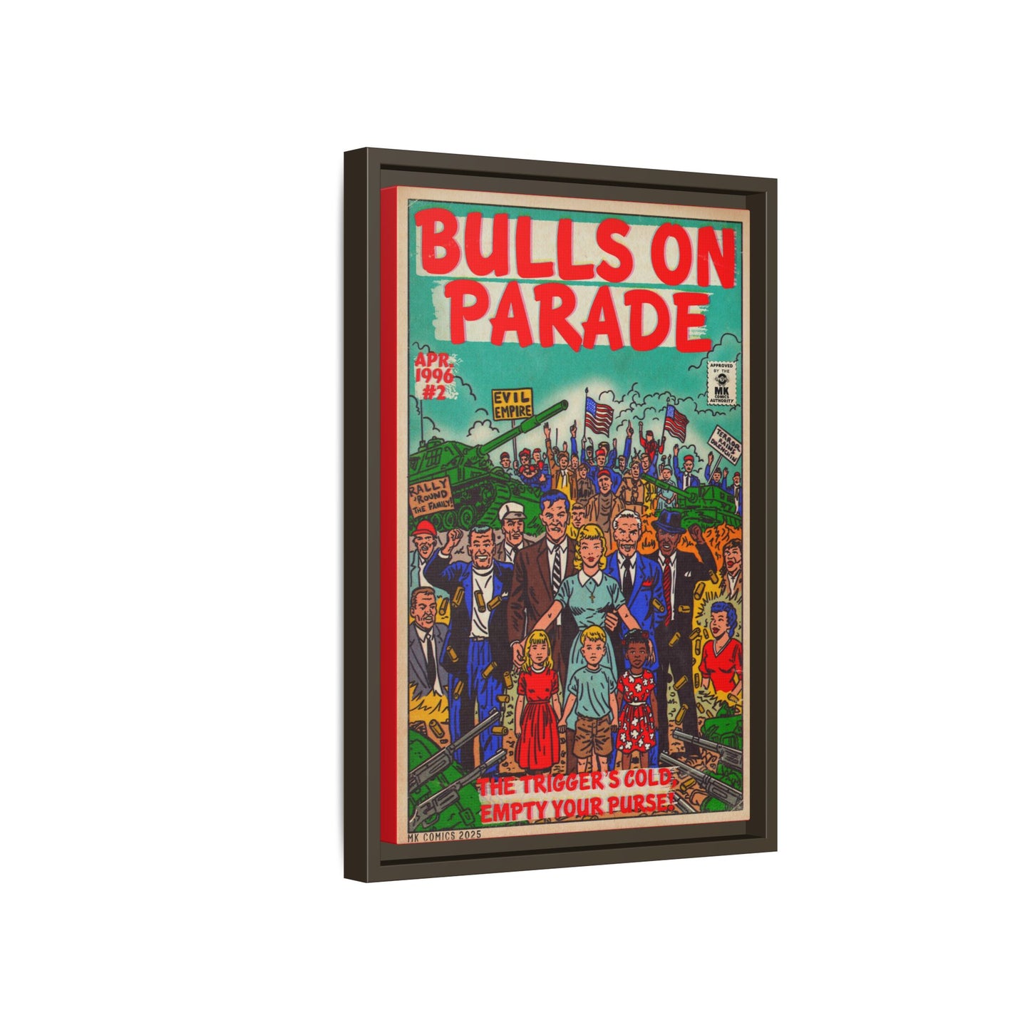 Bulls Parade -Matte Canvas, Framed (Multi-color)