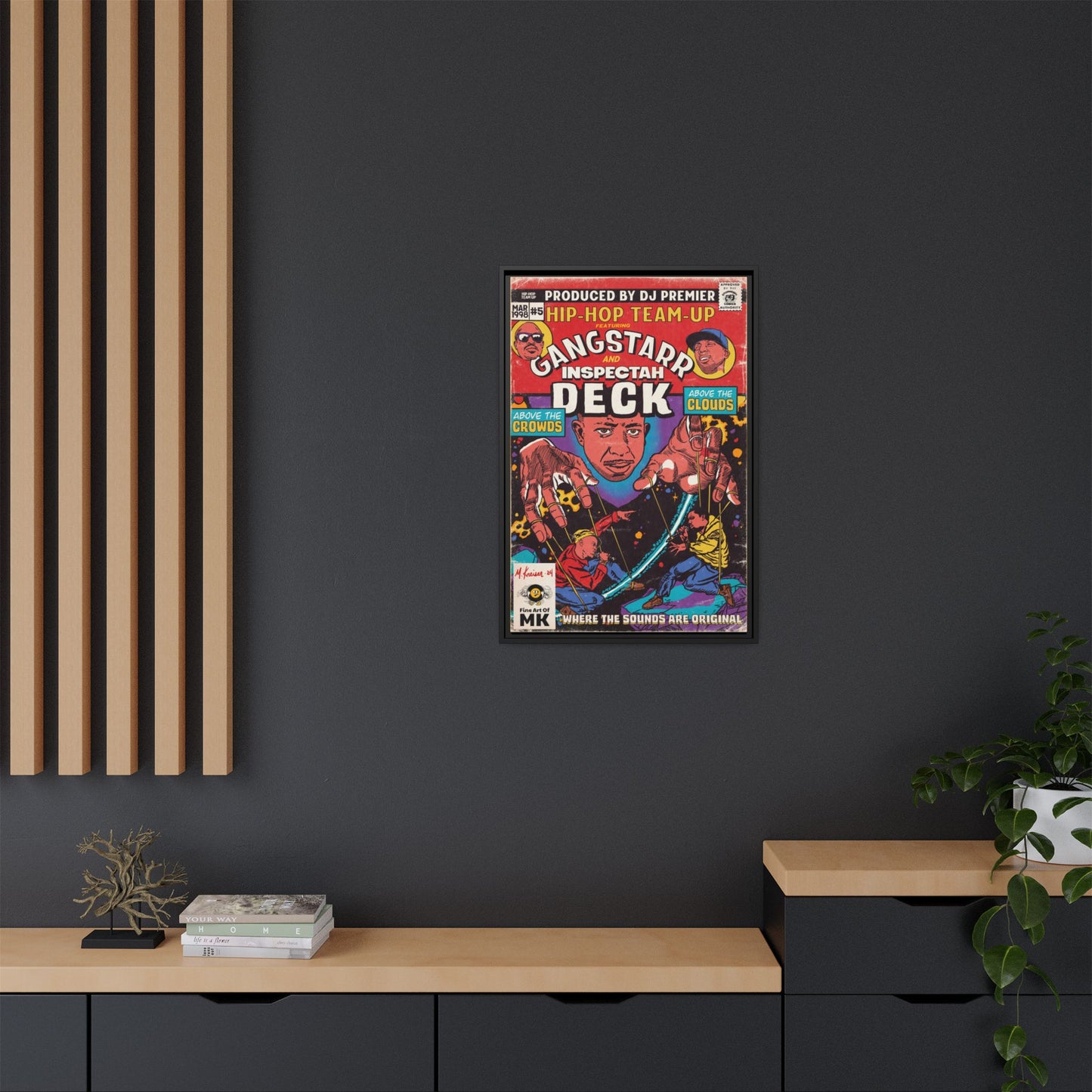 Gang Starr & Inspectah Deck - Above The Clouds - Gallery Canvas Wraps, Vertical Frame