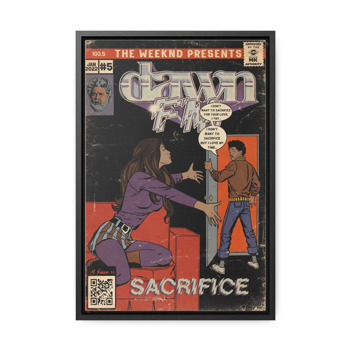 The Weeknd- Sacrifice- Gallery Canvas Wraps, Vertical Frame