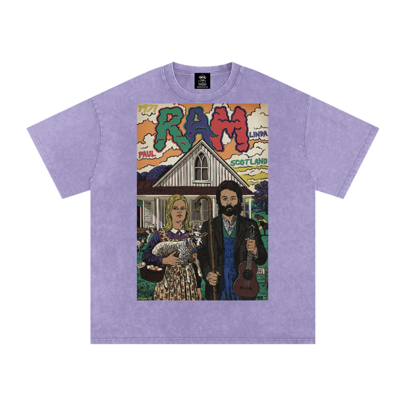 Ram - Snow Washed Oversized Cotton T-Shirt
