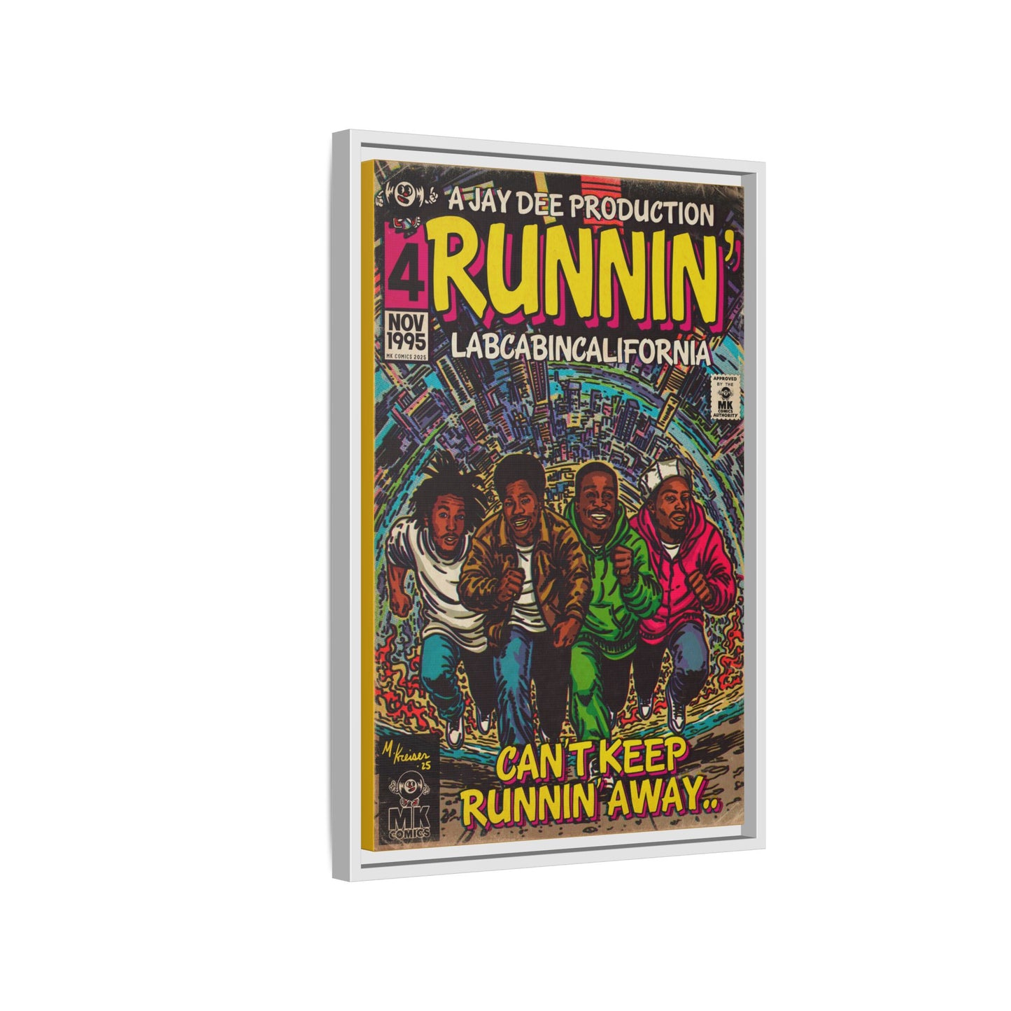 Runnin' - Matte Canvas, Framed (Multi-color)