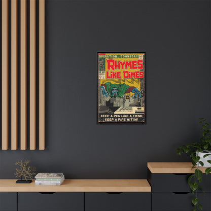 MF DOOM - Rhymes Like Dimes - Gallery Canvas Wraps, Vertical Frame