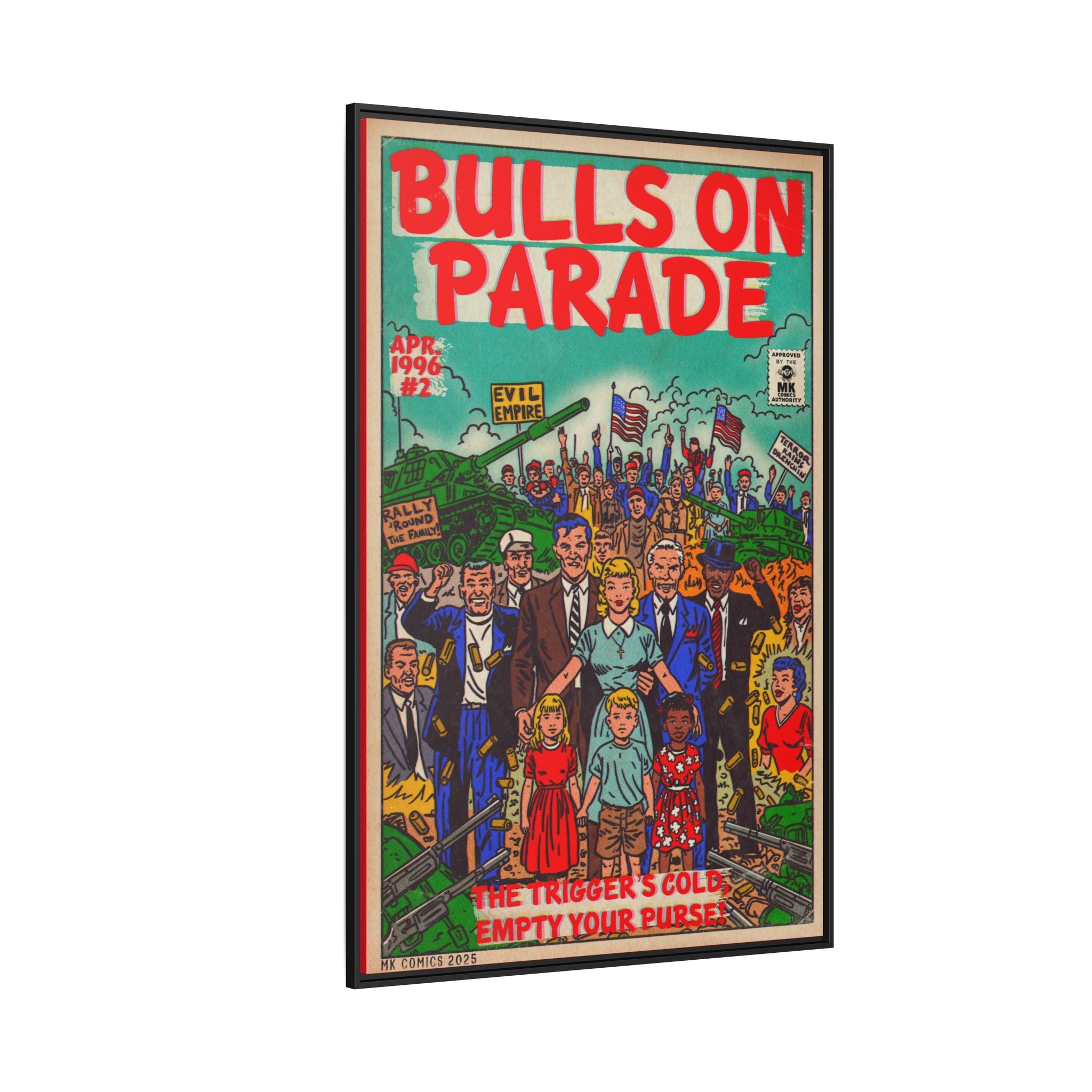 Bulls Parade -Matte Canvas, Framed (Multi-color)