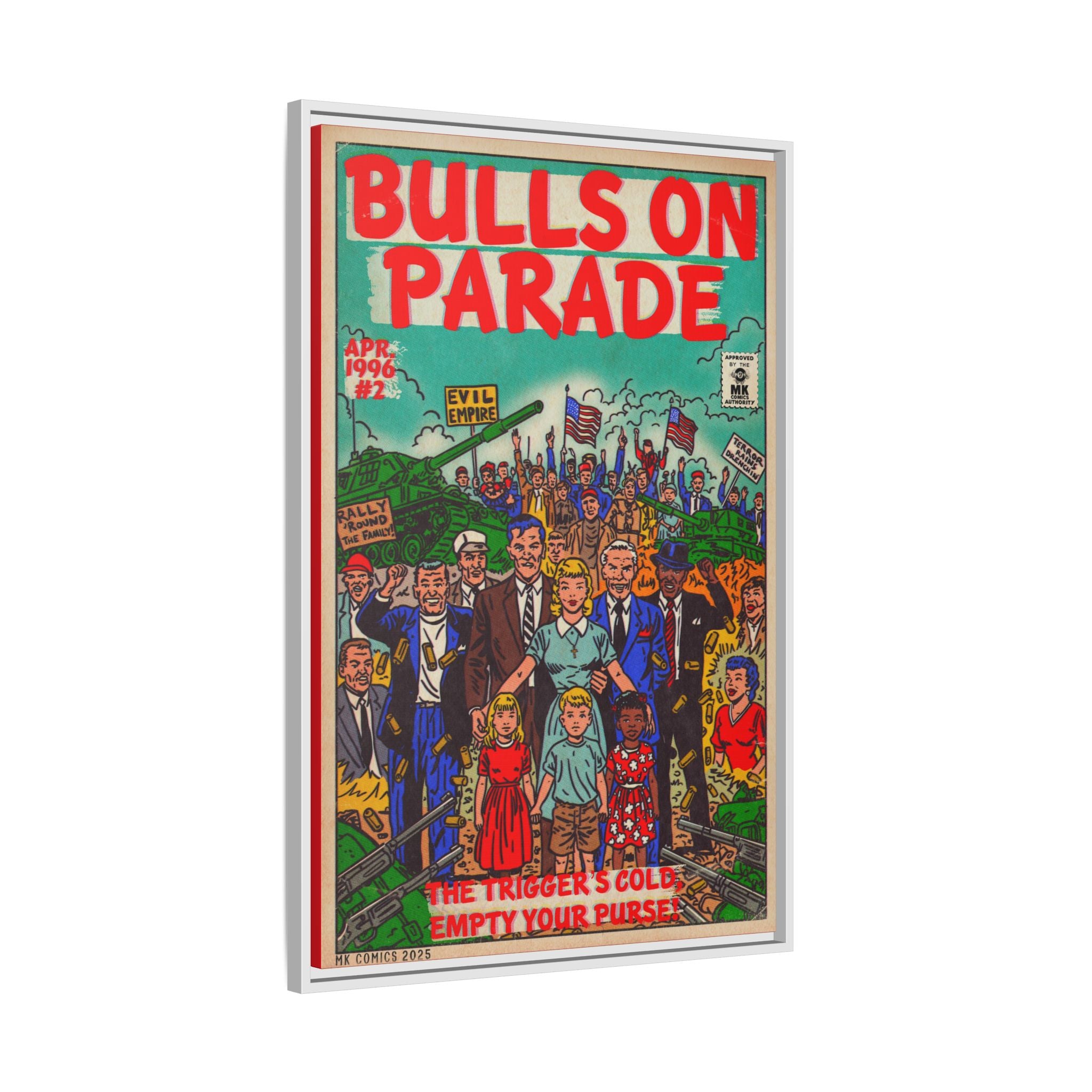 Bulls Parade -Matte Canvas, Framed (Multi-color)