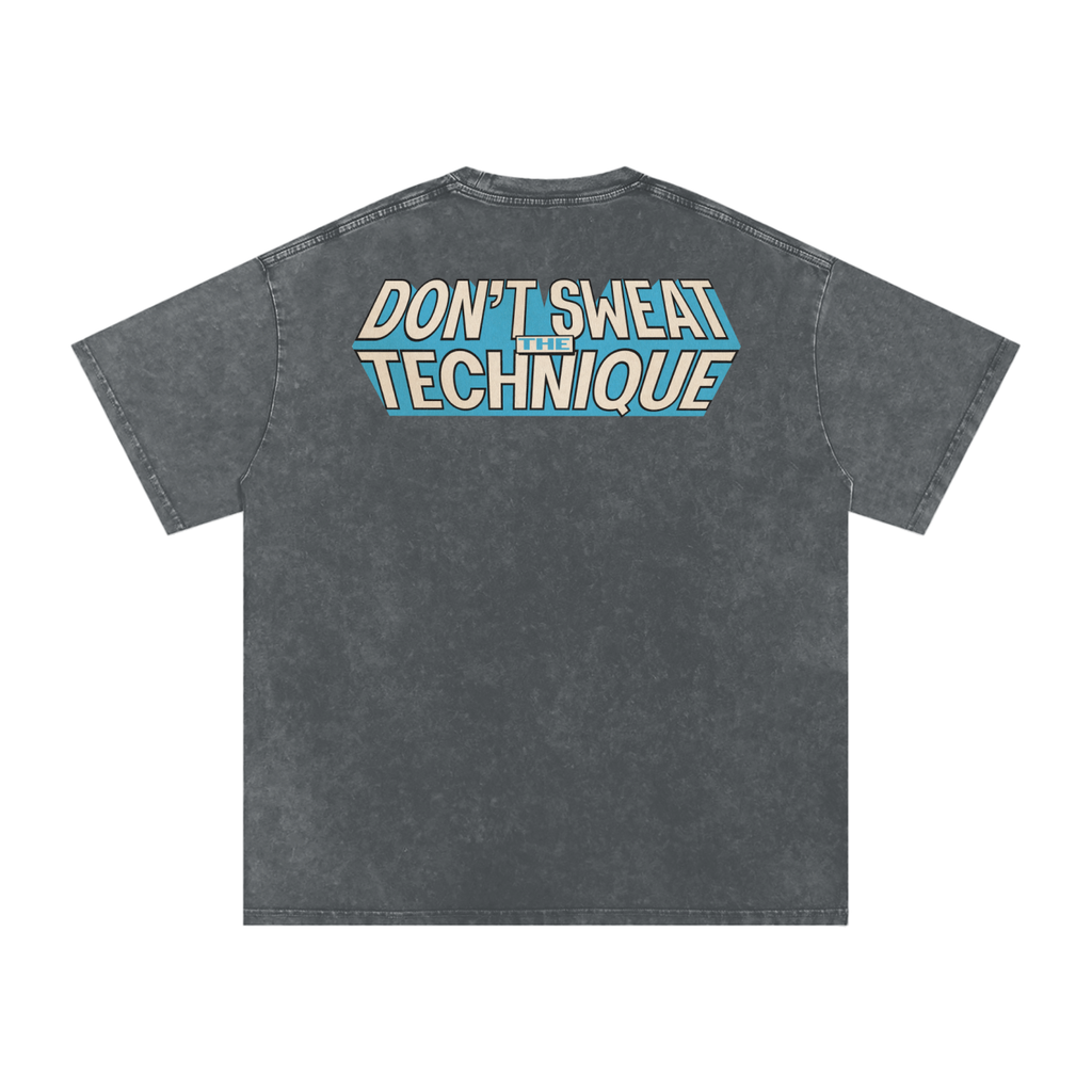 Don't Sweat the Technique - Snow Washed Oversized Cotton T-Shirt