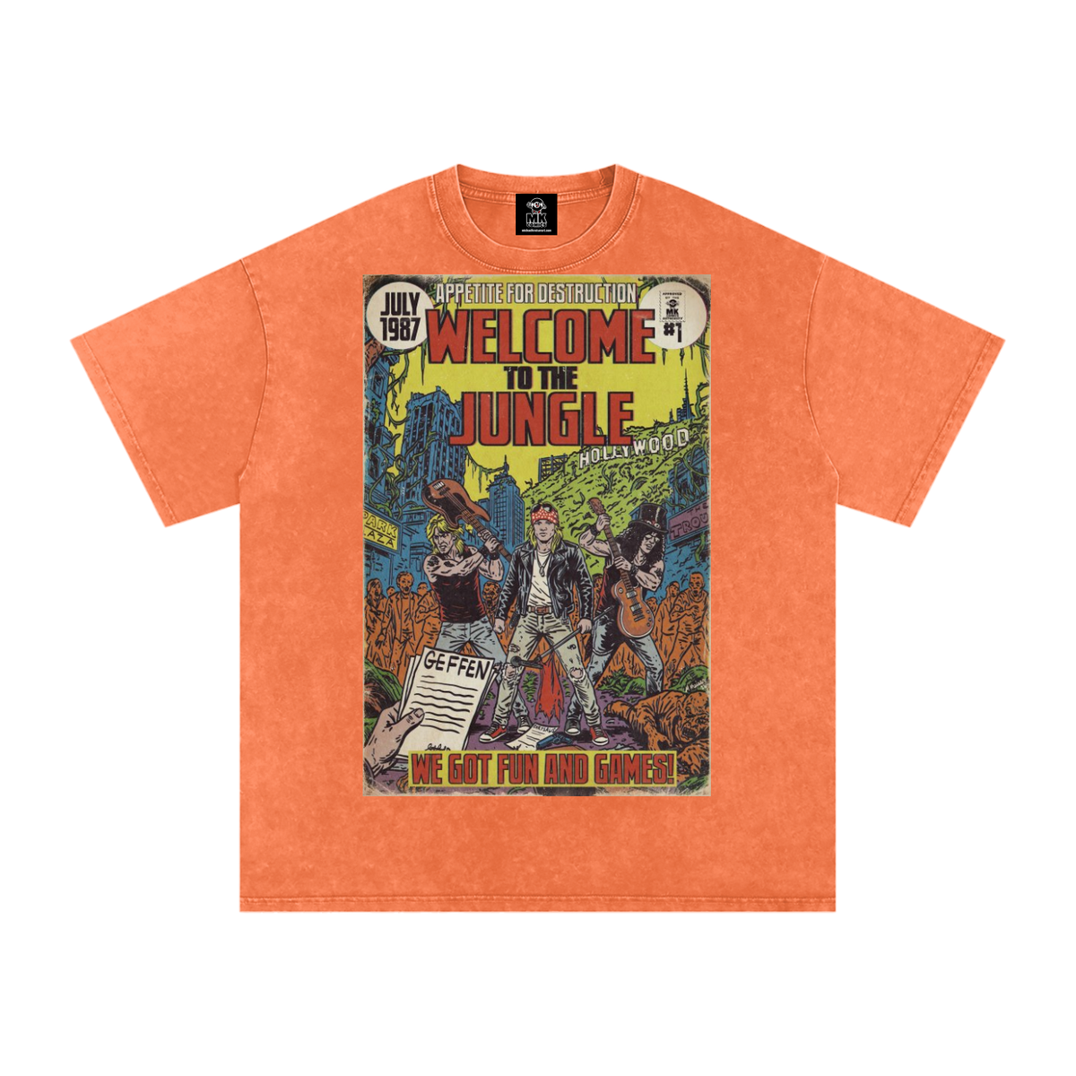 Welcome to the Jungle - Snow Washed Oversized Cotton T-Shirt