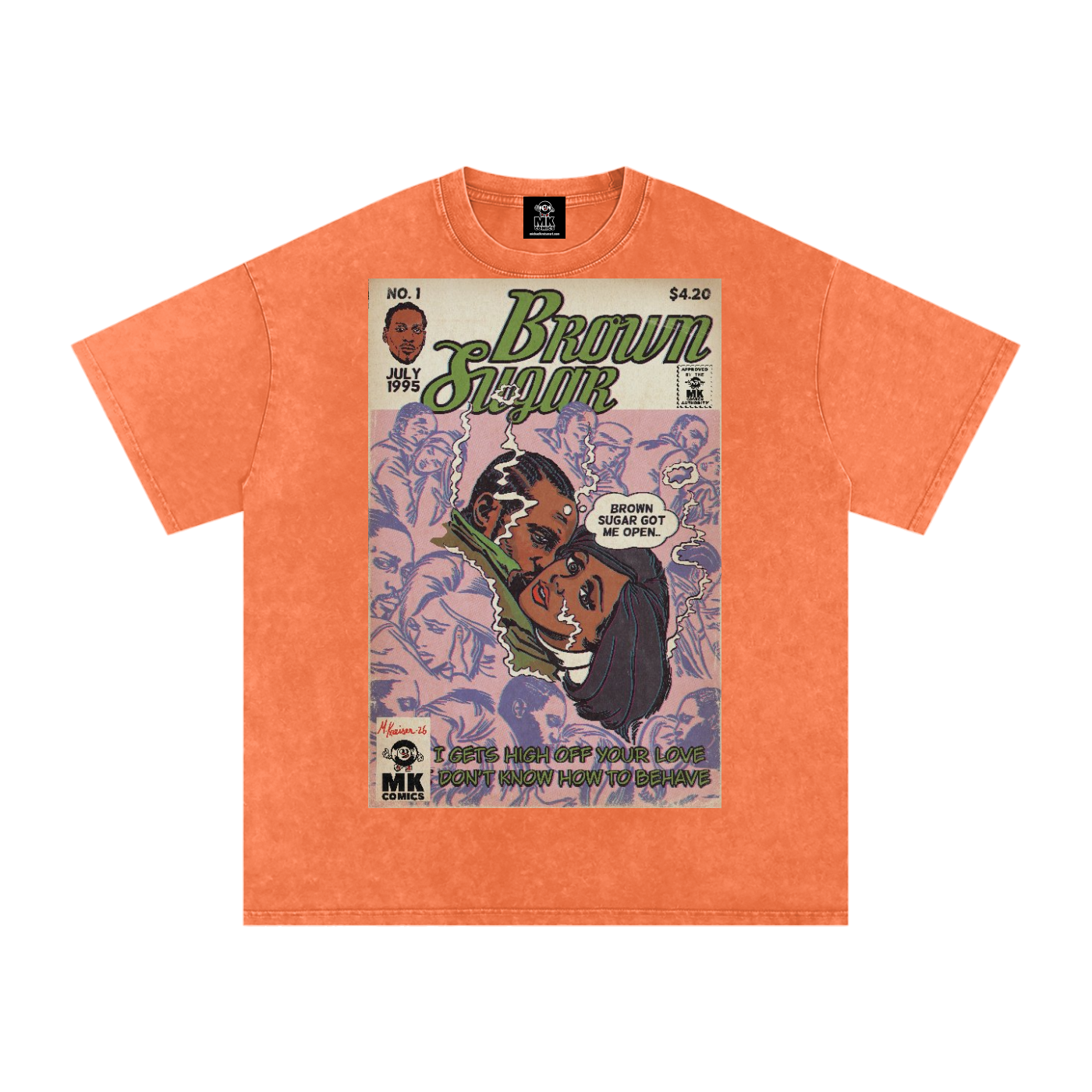 Brown Sugar - Snow Washed Oversized Cotton T-Shirt