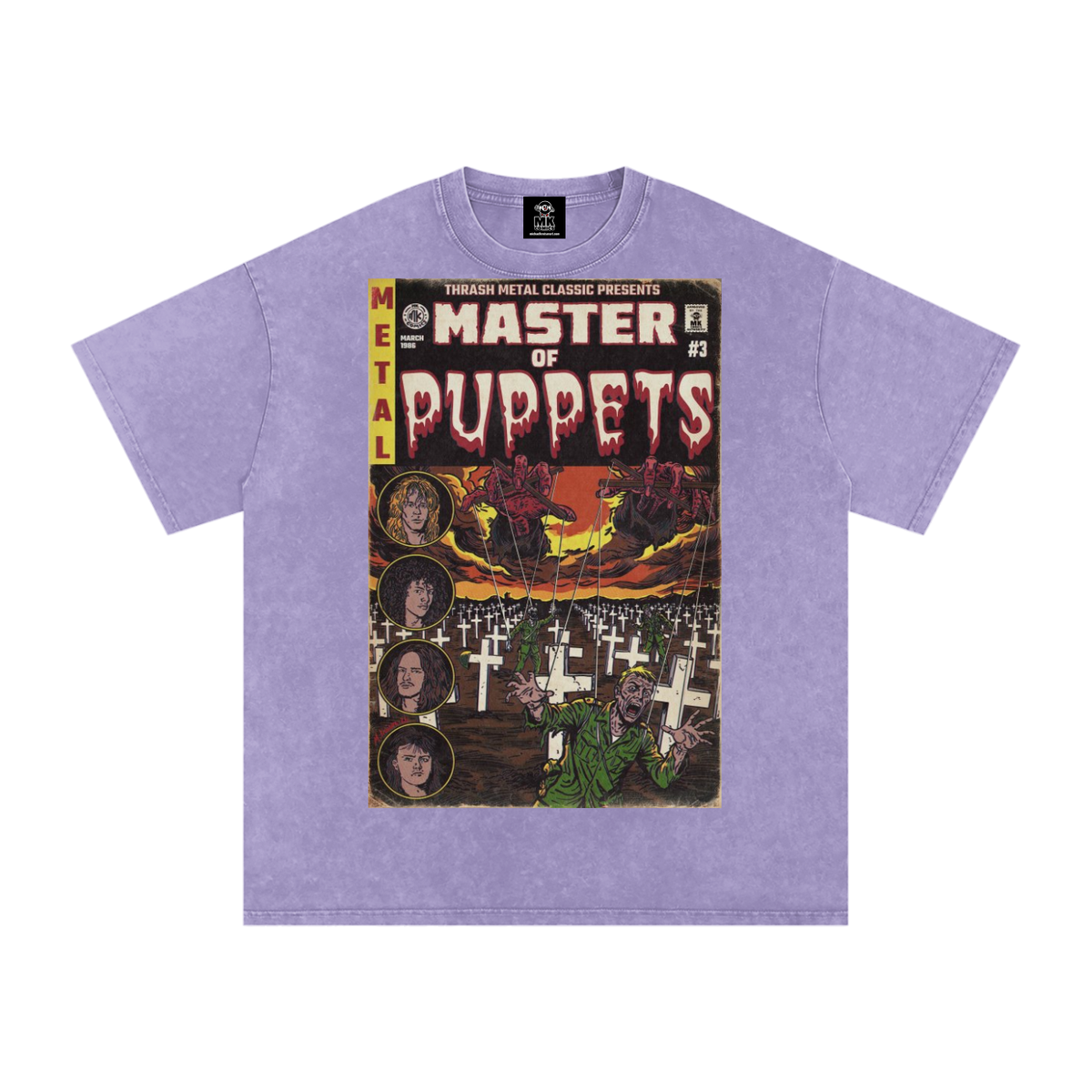 Master of Puppets - Snow Washed Oversized Cotton T-Shirt