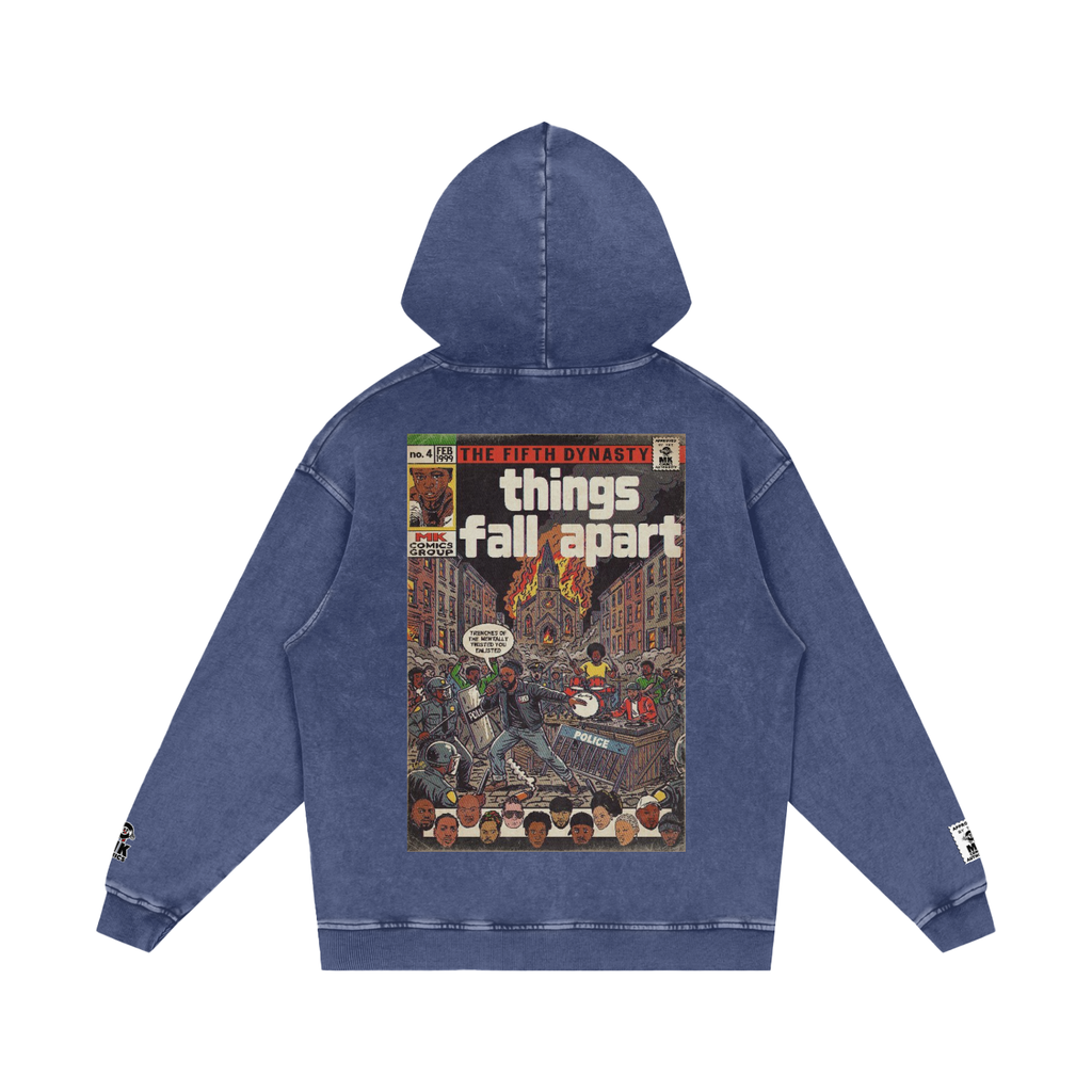 Things Fall Apart - Snow Washed Loose Cotton Hoodie