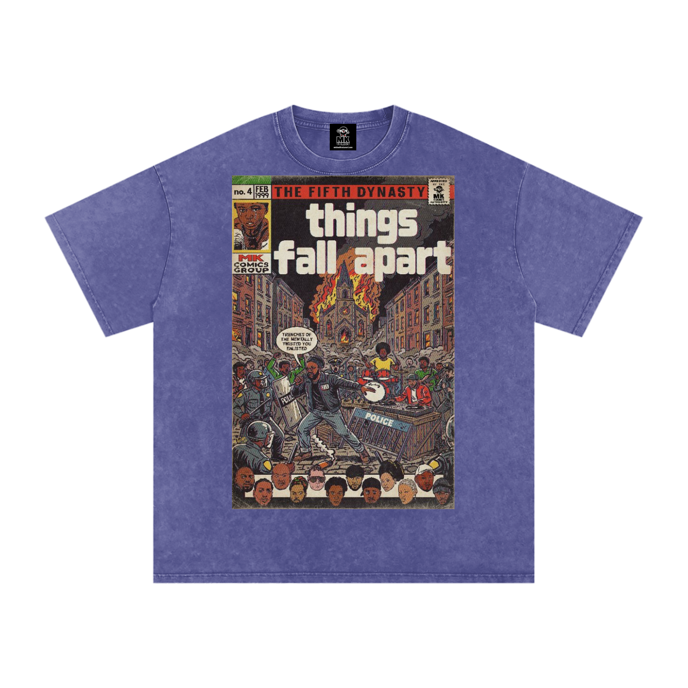 Things Fall Apart - Snow Washed Oversized Cotton T-Shirt