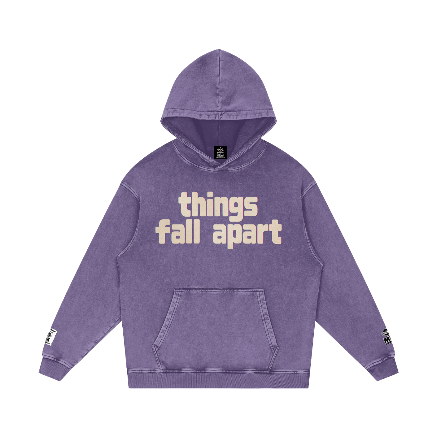 Things Fall Apart - Snow Washed Loose Cotton Hoodie
