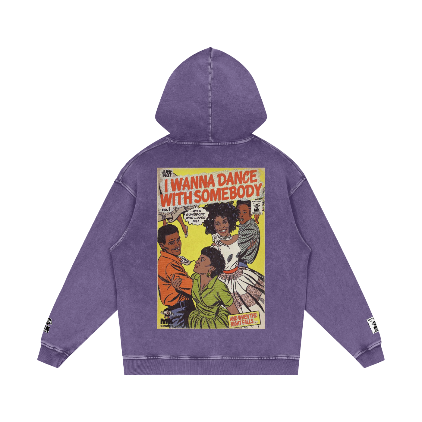 I Wanna Dance with Somebody - Snow Washed Loose Cotton Hoodie