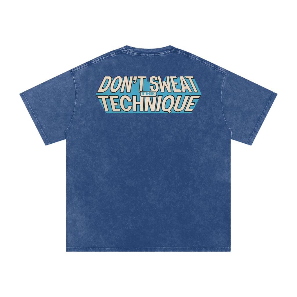 Don't Sweat the Technique - Snow Washed Oversized Cotton T-Shirt