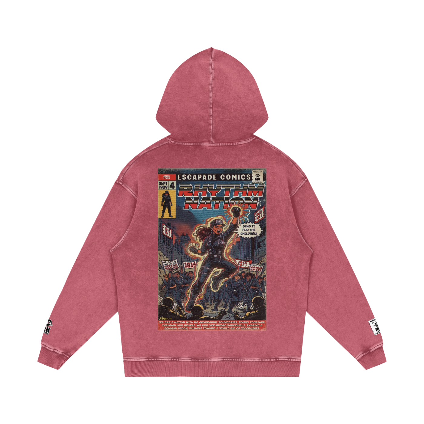 Rhythm Nation - Snow Washed Loose Cotton Hoodie