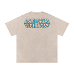 Don't Sweat the Technique - Snow Washed Oversized Cotton T-Shirt