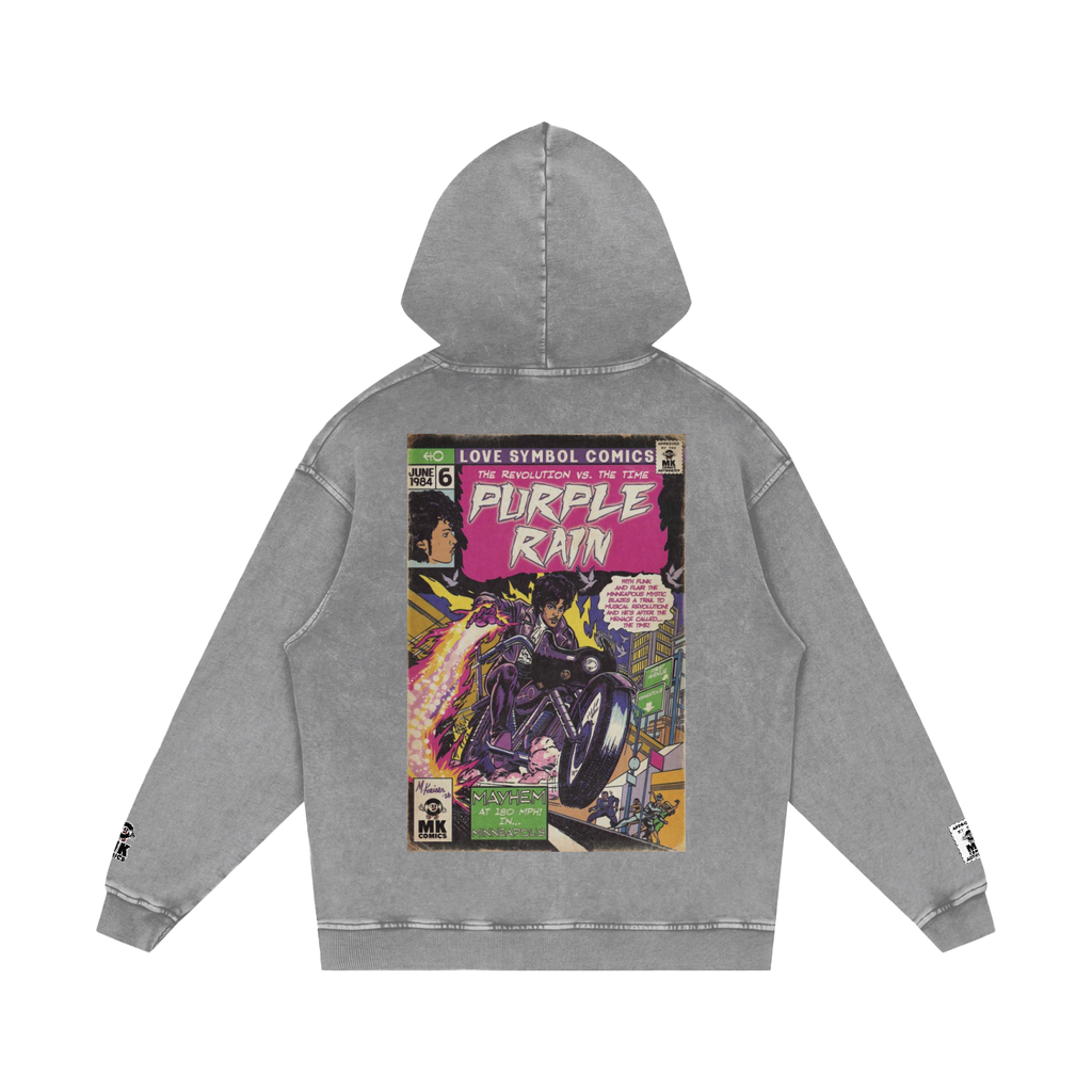 Purple Rain - Snow Washed Loose Cotton Hoodie