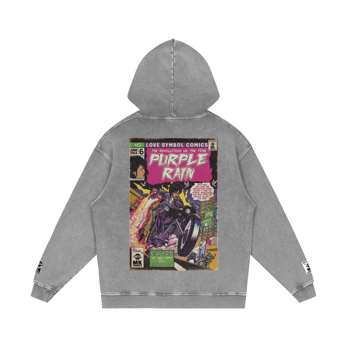 Purple Rain - Snow Washed Loose Cotton Hoodie