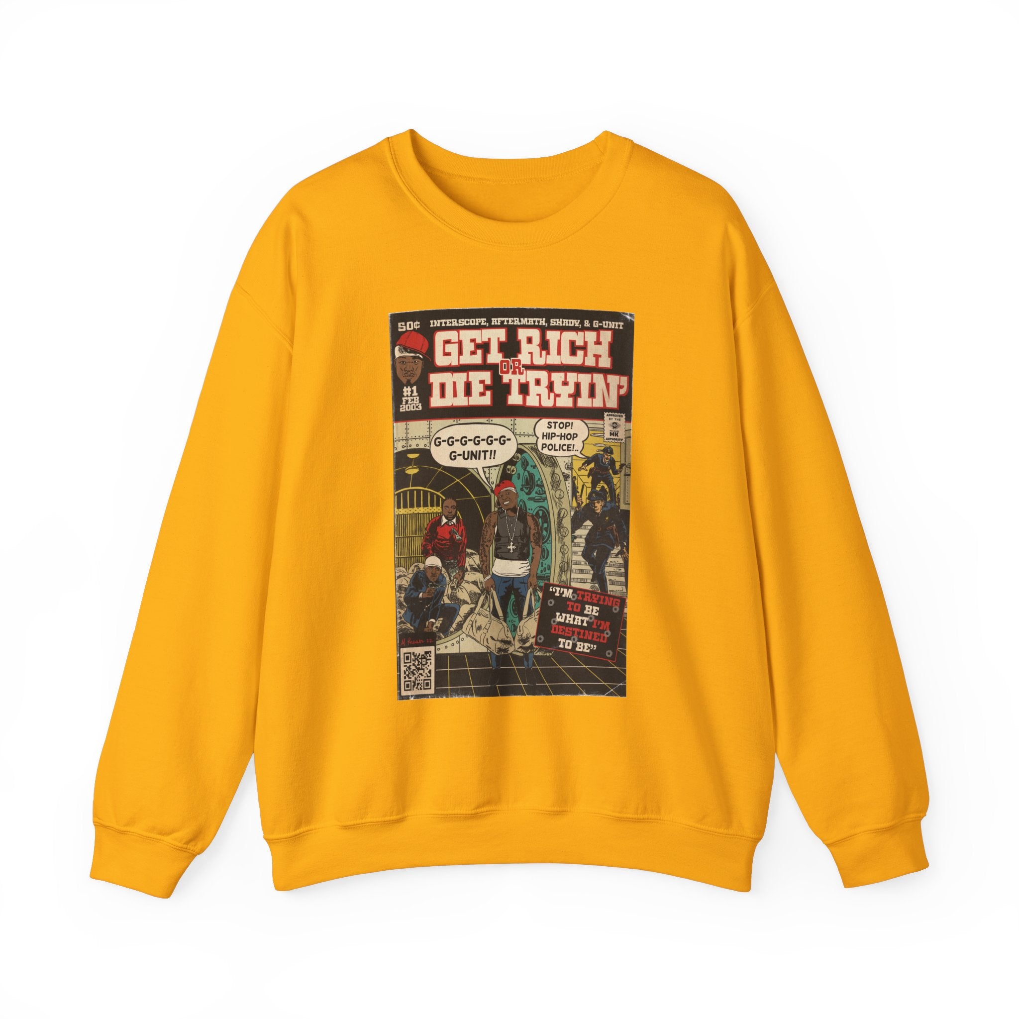 Get Rich Or Die Tryin - Comic Art - Unisex Heavy Blend™ Crewneck Sweatshirt
